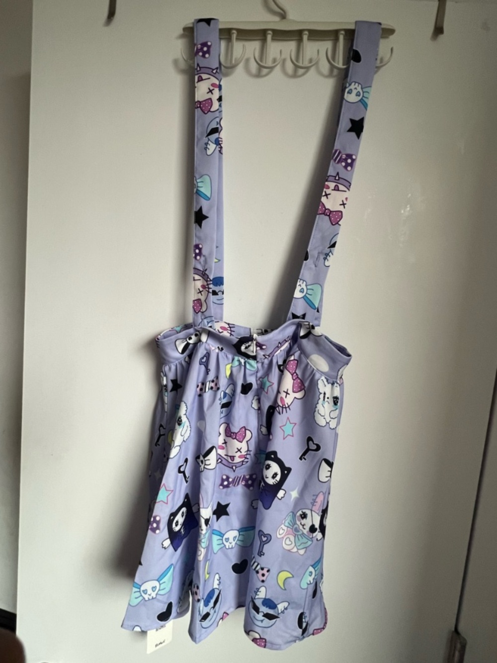 Women’s Girls Lilac Skirtalls Jumper Overalls Cartoon Print Dress Pastel Goth